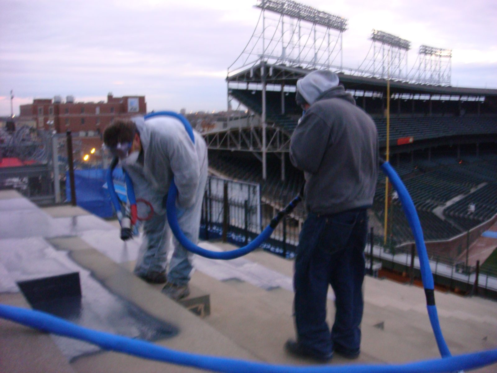 Commercial floor coating system installed
